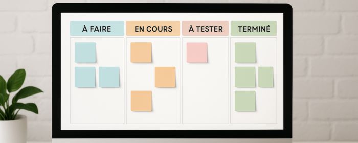 Flux de production de contenu organisé en étapes visuelles